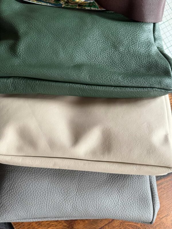 sac en cuir base vert bouteille