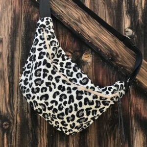 Sac banane tissu léopard brillant