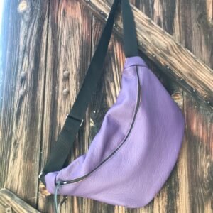 Sac banane en cuir violet