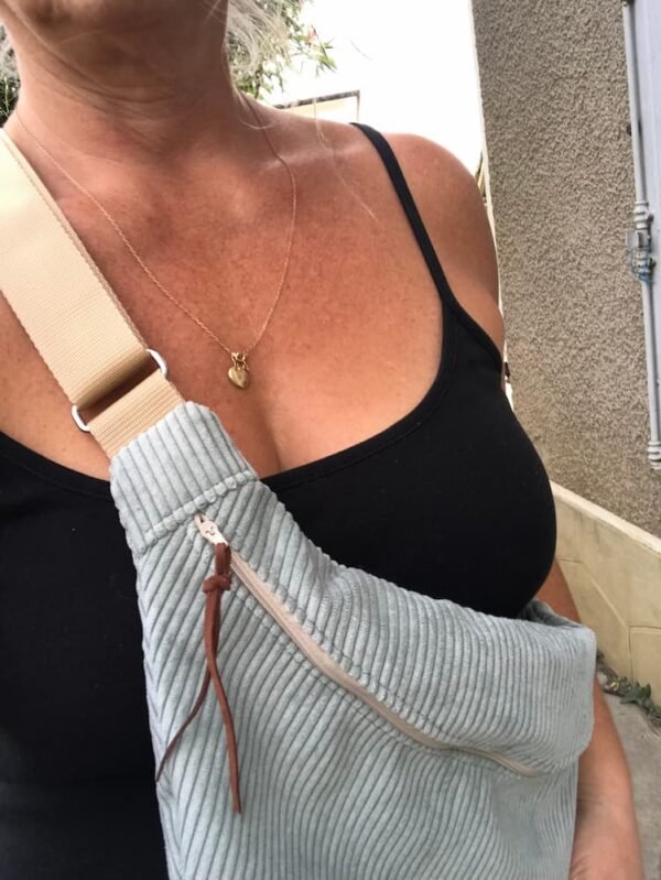 Sac banane bleu vu porté