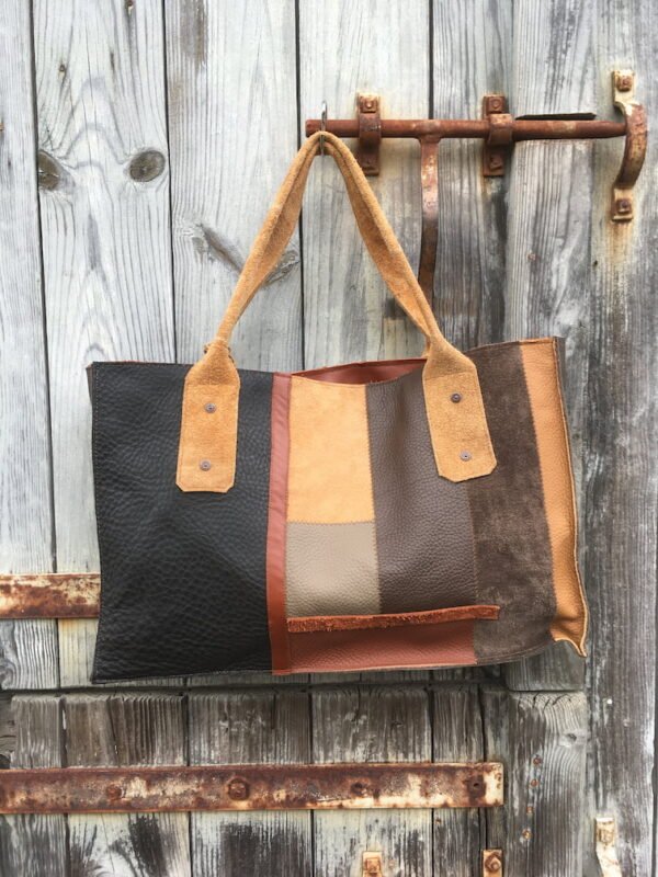 Sac APACHE patchwork de cuir de dos