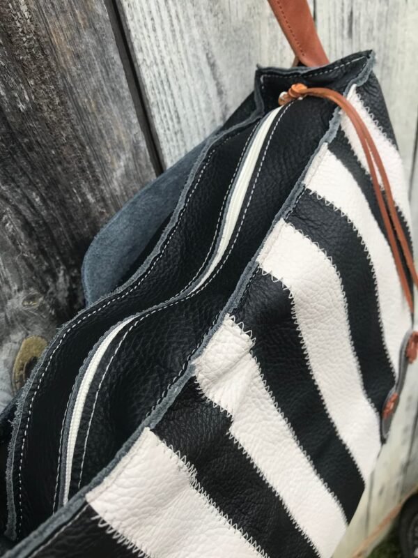 Sac en cuir vu de haut