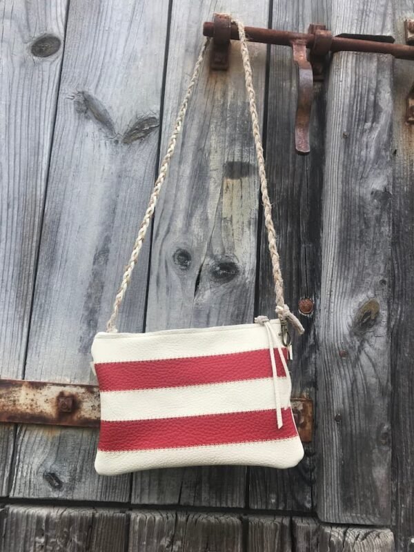 Sac en cuir FÊTES rouge et blanc