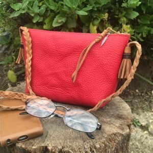 Petit sac en cuir rouge