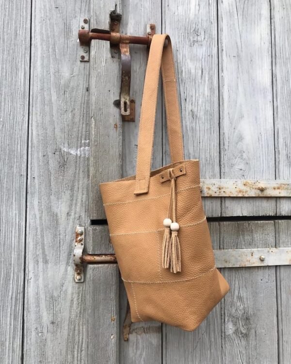 Sac en cuir caramel SAKARI