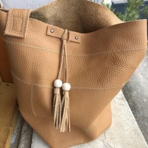 Sac en cuir caramel SAKARI