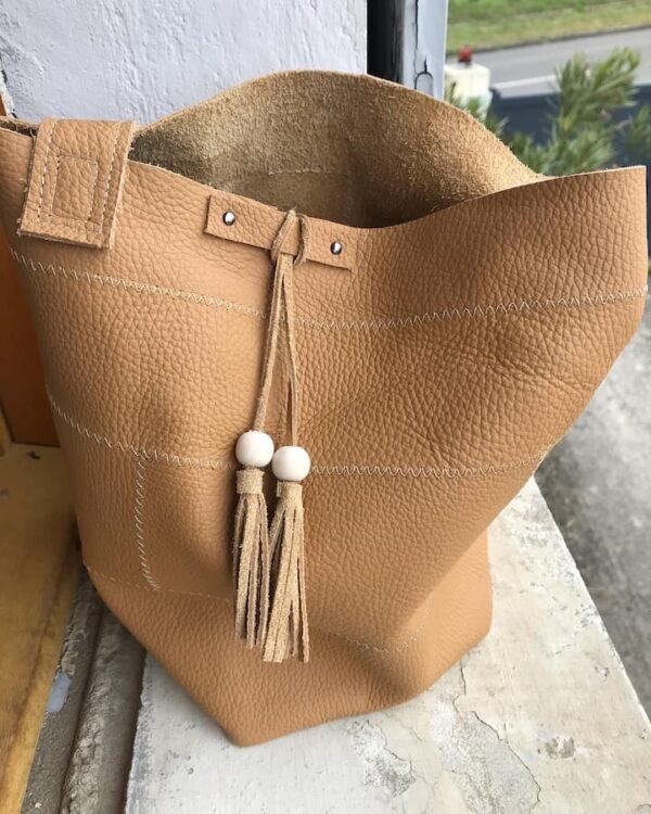 Sac en cuir caramel SAKARI