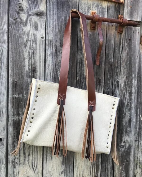 Sac western HALONA en cuir revalorisé beige