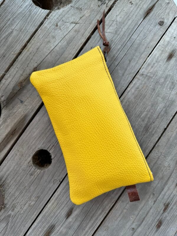 Trousse patchwork dos jaune