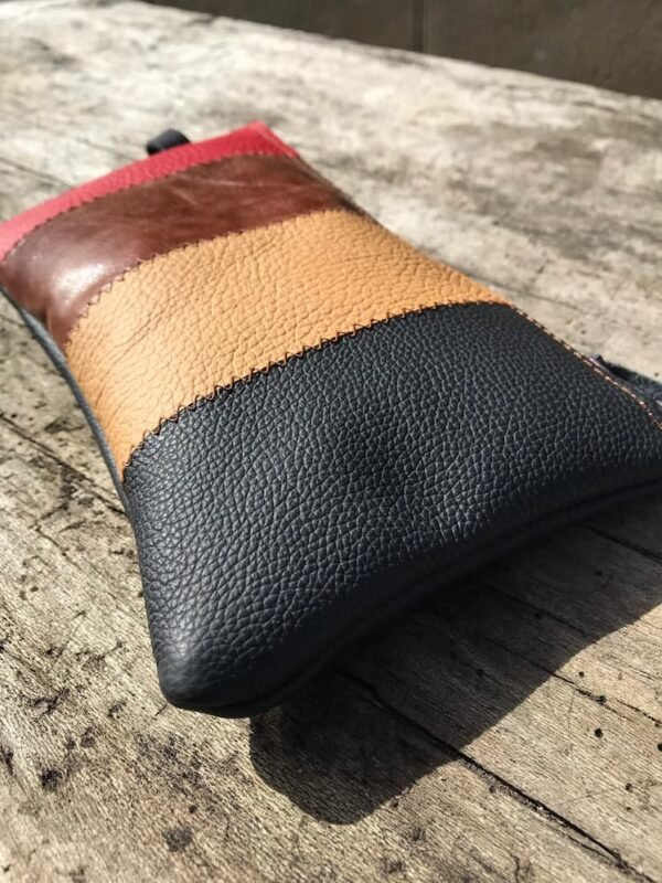 Pochette en cuir 4 couleurs rouge