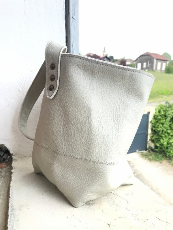 Sac en patchwork de cuir beige ISTAS