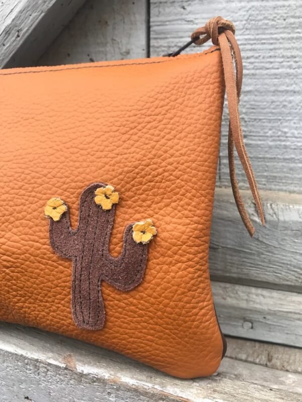 Pochette duo CACTUS ocre détails