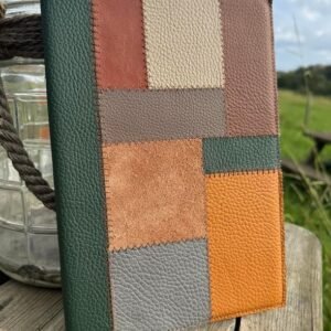 Couverture agenda en patchwork de cuir