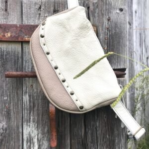 Banane en patchwork de cuir beige CHAYTON