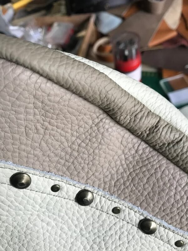 Banane en patchwork de cuir beige CHAYTON dessous