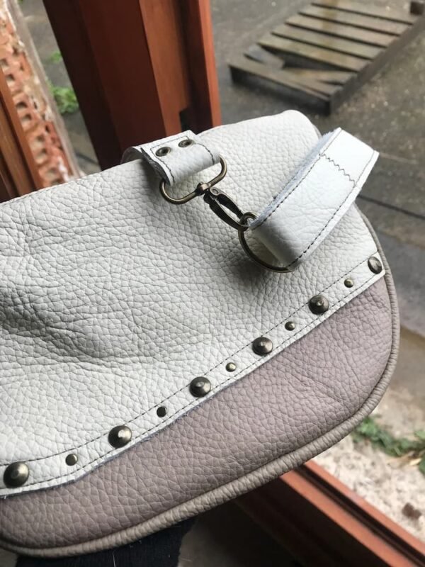 Banane en patchwork de cuir beige CHAYTON