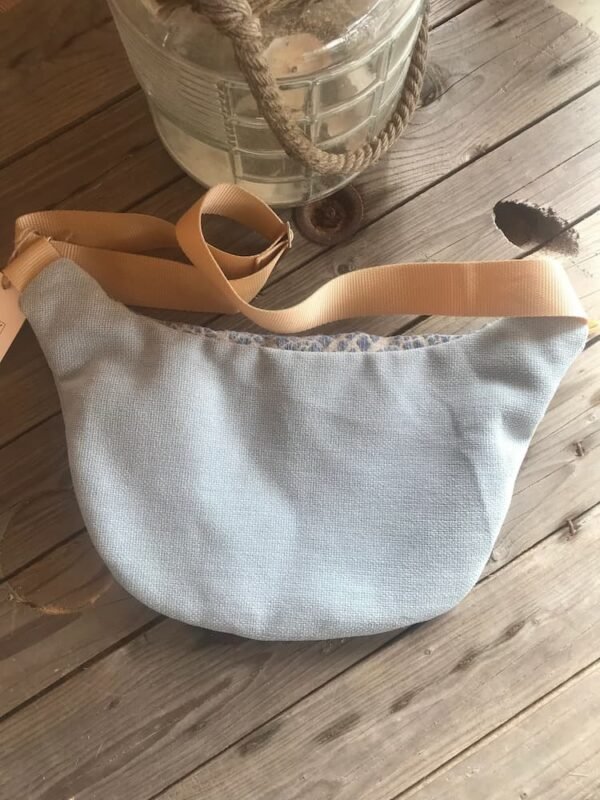 Sac banane en velours bleu