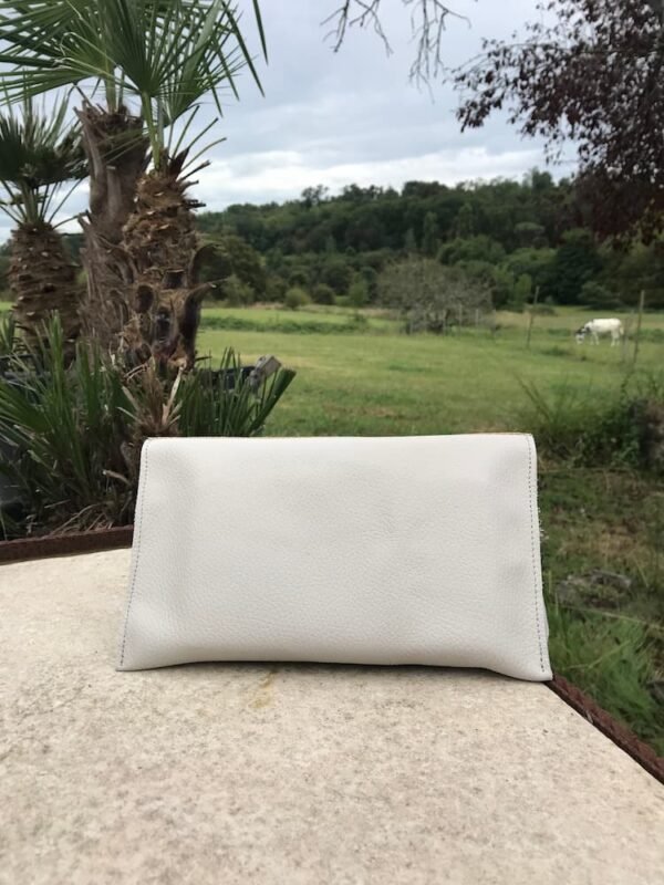 Pochette western en cuir gris dos