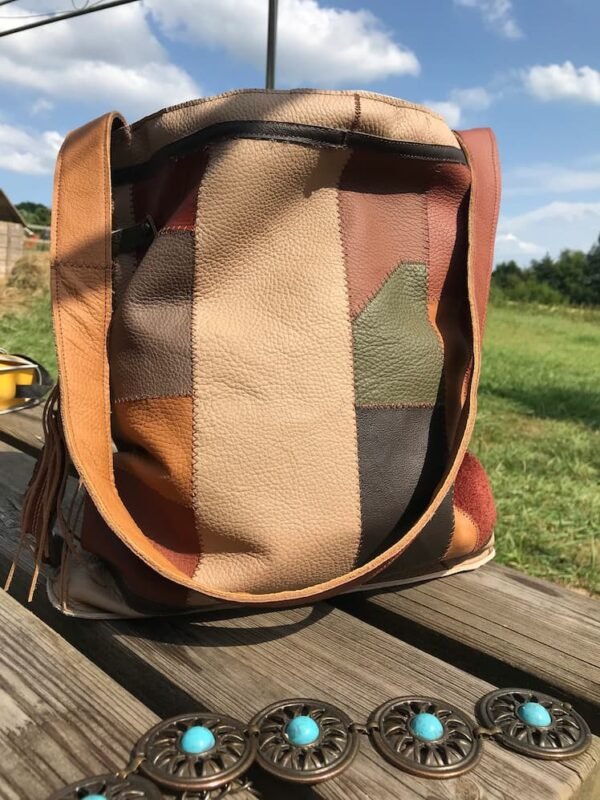Sac en patchwork de cuir DENALI vu de dos