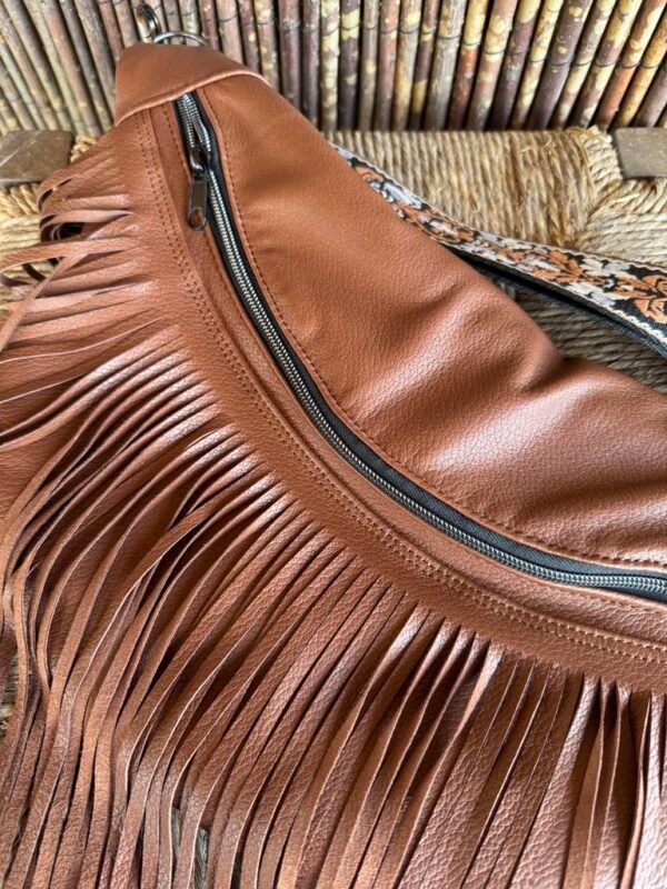 Banane western WAYRA en cuir marron