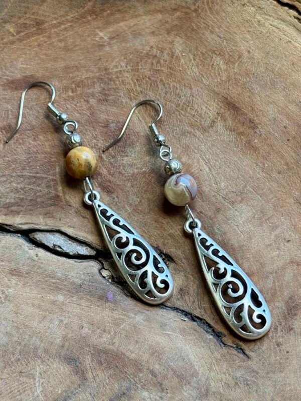 Boucles d'oreilles gouttes et agate laguna