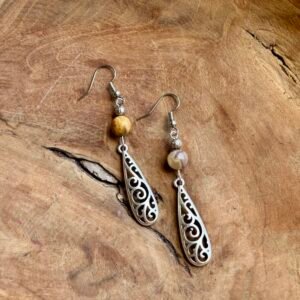Boucles d'oreilles gouttes et agate laguna