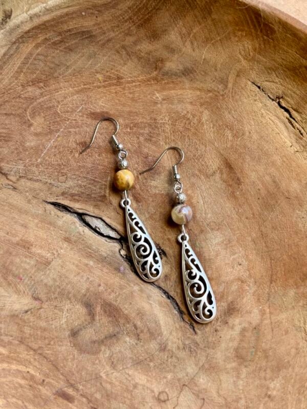 Boucles d'oreilles gouttes et agate laguna