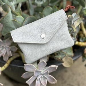 Porte monnaie URIKA en cuir gris