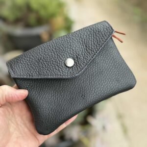 Porte monnaie URIKA en cuir noir